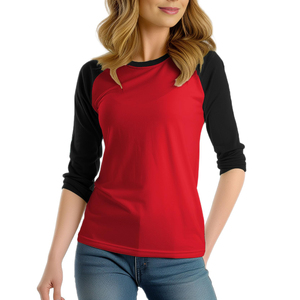 Camiseta de Manga Raglán de Alta Calidad para Mujer, Top de Tres Cuartos, Logotipo Personalizado, Cómoda, Estilo Deportivo, Camiseta de Béisbol para Dama - Product Image 1