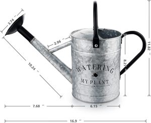 Regadera de Metal Galvanizado de Diseño Moderno y Elegante para Plantas de Balcón y Decoración de Jardín - Product Image 2