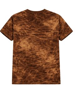 Dark Brown Ice Dye T Shirt Men Round Neck Short Sleeve Cotton Casual Streetwear Vintage Wash Custom OEM Wholesale Tee Supplier - Product Image 2