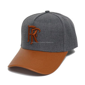 Offre Spéciale nouveau Design 5 panneau un cadre chapeaux plat broderie ajustement blanc noir gros Logo hommes sport casquettes de Baseball - Product Image 2