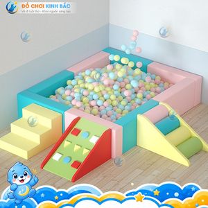 Piscine à balles avec points d'entrée/sortie flexibles, équipement de sécurité pour aire de jeux pour enfants, piscine à balles souple avec escalier, taille personnalisée - Product Image 1