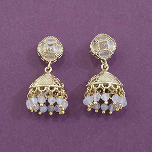 โรเดียมชุบโบราณ Jhumki ต่างหู206923 - Product Image 4