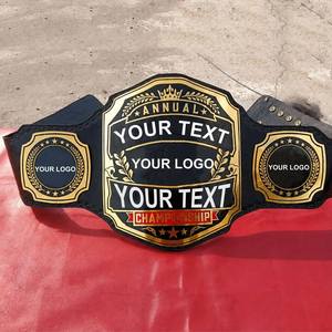 Cinturón de Campeonato de Porristas Personalizado Premium con Placa de Metal Dorada, Premio de Equipo Personalizado, Correa de Cuero PU para Eventos Deportivos - Product Image 2