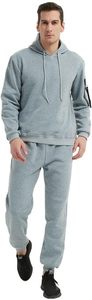 Ensemble de survêtement décontracté d'hiver personnalisé pour homme, sweat à capuche oversize en polaire, ensemble deux pièces respirant en coton pour le jogging - Product Image 6