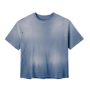 Breathable <b>Men</b> Soft Distress T-<b>Shirt</b> For <b>Men</b> Custom Cotton Clothes Slim Fit Comfortable New Arrival Distress T <b>Shirts</b> Hot Sale - Product Image 1
