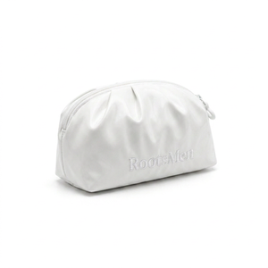 Noun Lady White Nylon Cosmetic Bag Medium Size Zipper Closure Portable Letter Pattern Simple Style - Product Image 4