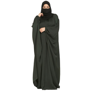 Customized Design <b>Long</b> Dubai Muslim <b>Long</b> <b>Dress</b> Wholesale Turkiye Bat Sleeve Contrast Color Gown Abaya - Product Image 4