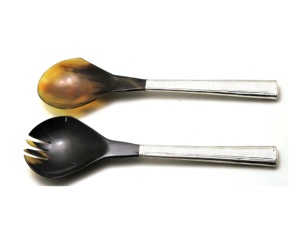 Best Design Eco-Friendly Horn <b>Salad</b> <b>Servers</b> Set of 2 Handmade From Natural Buffalo Horn Dishwasher Safe for Home Kitchen - Product Image 1