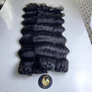Paquetes vírgenes de onda profunda con cierres Paquetes de color de cabello negro natural de onda profunda suelta | Paquetes con extensiones de cierre - Product Image 4