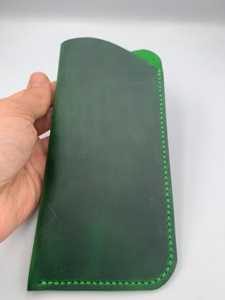 Étui à lunettes en cuir véritable de qualité supérieure, pochette souple et fine en cuir de vachette, housse de protection artisanale pour lunettes de lecture LGC-0086 - Product Image 4