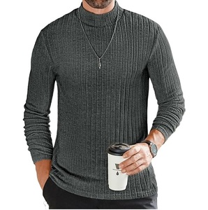 High Quality <b>Men's</b> Ribbed Jacquard Pullover Thermal Sweatshirts Fleece Lined Thermal Sweatshirts Golf Thermal Knit <b>Sweaters</b> - Product Image 2