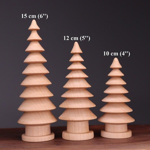 Handmade Polished European Ivory <b>Wooden</b> <b>Christmas</b> <b>Tree</b> New Year Flower Style Hand Turned Art Collectible High Quality Customized - Product Image 3
