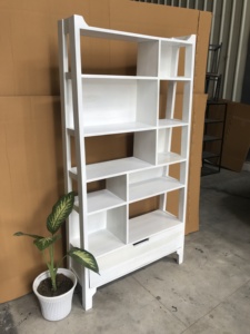Modern White 6 Tier <b>Open</b> <b>Bookcase</b> Storage Floor Standing Shelf Unit for Home Office Living Room - Product Image 4