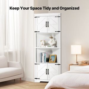 Bianco 68 \ "angolo armadio con 4 porte in legno e ripiani regolabili per l'organizzazione della cucina - Product Image 3