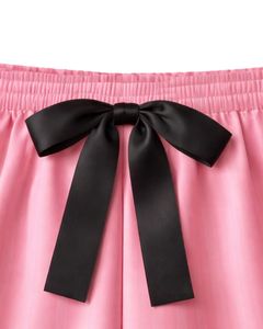 Customized Pink Satin Women Pajama Set Silk Sleepwear <b>Spaghetti</b> <b>Strap</b> Cami And Shorts Soft Luxury Nightwear Summer Lounge Set - Product Image 4