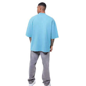 Custom Wholesale High Quality Heavyweight 100% Cotton Oversized Men's T <b>Shirt</b> Streetwear Drop Shoulder Plain Blank T-<b>shirt</b> Tee - Product Image 3