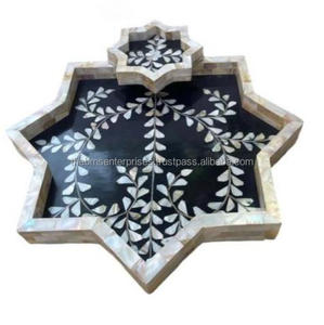 Vente chaude nouveau design nacre plateau de chocolat en forme de lune, conception arabe royale coquille de mer lune et plateau d'affichage en forme d'étoile - Product Image 4