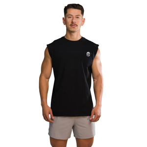 Débardeur noir graphique pour homme, sans manches, pour la gym, la musculation, le fitness, vente en gros OEM - Product Image 1