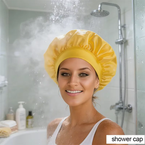 Gorro de satén suave personalizado con forro de seda, gorro grande de satén para el cabello, gorro de dormir para el hogar, gorro de ducha, cubierta para el cabello largo, herramienta de peluquería - Product Image 2