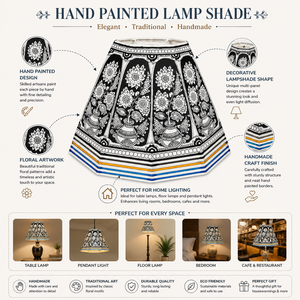 Handmade Floral Pattern Cotton Lamp Shade & <b>Decorative</b> Paper <b>Screen</b> for Indoor Light Covers Luxury Home Decor - Product Image 6