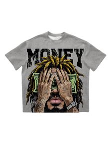 Camiseta de hombre oversize de corte holgado con hombros caídos, manga corta, de algodón, estilo casual y streetwear - Product Image 6