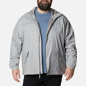 Veste coupe-vent pour homme, grande taille, légère, à capuche, fermeture éclair intégrale, décontractée, confortable, résistante au vent, vente en gros - Product Image 1