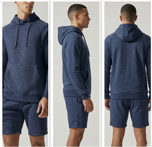Oversize Men's Sweat Hoodie Shorts Set Mid Elastic Waist Pullover Full Sleeve Hoodie Two Piece Fleece Shorts Set Men - Product Image 5
