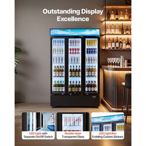 Enfriador de Bebidas Vertical Comercial de 26.8 Pies Cúbicos / 760L, Refrigerador con 3 Puertas de Vidrio - Product Image 5