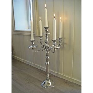 9Arm Silver Candelabra <b>Wedding</b> Table Centerpiece Metal Floor <b>Candle</b> Holder Luxury Tall Candlestick Stand Party Event Decor Stand - Product Image 2
