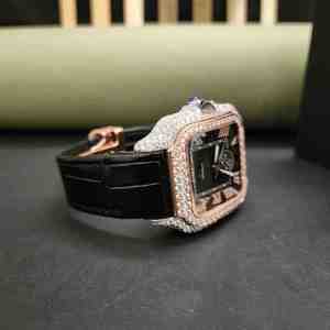 Luxury Diamond <b>Watch</b> Premium ETA Movement Quartz Square <b>Case</b> Rubber Band Fashion Unisex for Every Occasion - Product Image 3