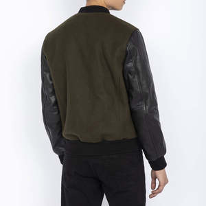 Veste universitaire en gros pour hommes, manches en laine, qualité supérieure, style urbain pour l'hiver - Product Image 3