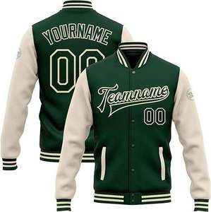 <b>Men's</b> Winter Varsity <b>Jacket</b> with 100% Cotton Shell Fleece Lining Stand Collar Breathable Knitted Fabric Regular Fit Casual Style - Product Image 3