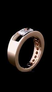 Anillo de lujo con diamante cultivado en laboratorio de corte radiante para unisex, oro macizo de 14k, anillo fino de una sola piedra, regalo de promesa para novias - Product Image 3
