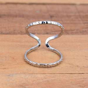 SHYAM JEWELRS Luxury 925 <b>Sterling</b> <b>Silver</b> Checkered Splint <b>Ring</b> <b>Adjustable</b> Arthritis Joint Support Band - Product Image 1