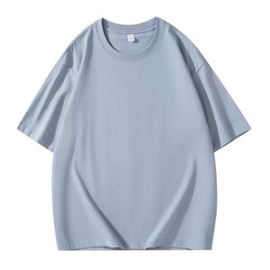 T-shirt oversize pour homme en coton épais, col rond, manches courtes, coupe ample, streetwear urbain, tee-shirt décontracté essentiel - Product Image 5