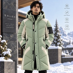 Men's <b>Long</b> Winter <b>Puffer</b> <b>Jacket</b> <b>Hooded</b> Warm Quilted Coat Windproof Insulated Outdoor Custom OEM ODM Factory Supplier - Product Image 1