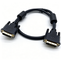 Câble vidéo numérique DVI-D vers DVI-D Dual Link 24+1 broches avec double noyau ferrite pour affichage industriel, longueurs 1m, 2m, 3m, 5m, 10m