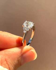 Shining Moissanite Radiant Cut Diamond Floral Cluster <b>Ring</b> For Women's original <b>925</b> <b>Silver</b> For Bridal Surprise Gift For Lovers - Product Image 6