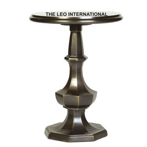 Mesa de Centro de Diseño Personalizado con Cubierta de Vidrio Dorada, Moderna y Única, Decorativa para Interiores, de Aluminio, Estilo Artesanal - Product Image 4