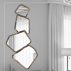 Upgrade your space with premium 4-piece SS PVD <b>Mirror</b> <b>Set</b>, meticulously built to blend contemporary art with functional elegance - Product Image 5