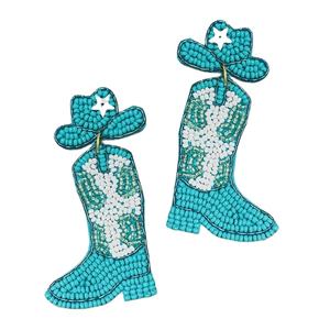 ต่างหูปักลายทรงดินสอลูกปัดแบบยาวต่างหูลูกปัดแบบปักลาย - Product Image 5