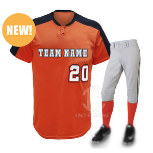 ชุดเบสบอลแบบกำหนดเองราคาถูก พิมพ์ลายด้วยความร้อน เสื้อโพลีเอสเตอร์ กางเกงขายาว แขนสั้น ผู้จำหน่ายขายส่ง - Product Image 5