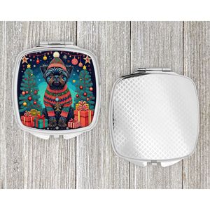 Affenpinscher Miroir de maquillage de voyage compact de Noël Portable Pliant Handheld Design Cadeau pour femmes et filles - Product Image 4