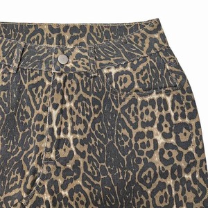 Jean en denim léger pour femme, coupe droite, taille haute, imprimé léopard, style baggy, rétro - Product Image 5