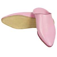 Chaussons Pointu Rose Marocain Babouches en Cuir pour Homme