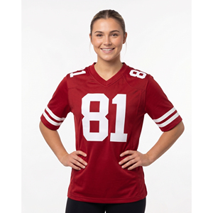 Camiseta de Fútbol Americano para Mujer, Camiseta de Fútbol Americano Sublimada para Mujer, Camisetas de Fútbol Americano con Cuello en V para Mujer - Product Image 1