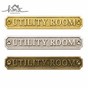 Letrero de Latón Vintage para Puerta de Cuarto de Servicio, Placa con Acabado Antiguo para Área de Lavandería, Letrero Decorativo para Montar en la Pared del Hogar - Product Image 1
