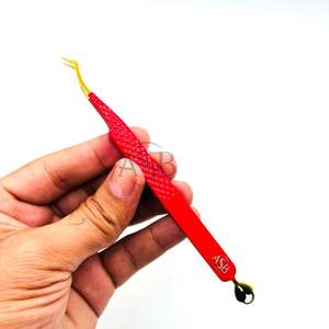 Pinzas para extensión de pestañas tipo Z rusas con diseño de corazón y llave, logotipo personalizado impreso, herramienta de belleza de acero inoxidable. - Product Image 6
