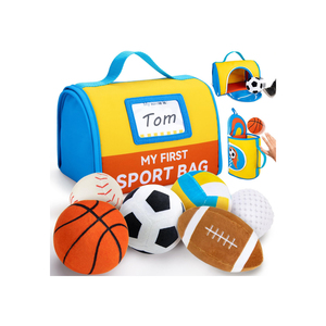 Juego de pelotas deportivas de plástico, juguete para aliviar el estrés para niños de 2 a 4 años, unisex, colores naranja, amarillo, negro y blanco - Product Image 6