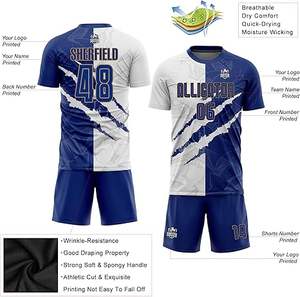 Dernier design, uniforme de football 100% polyester, nouveau style, uniforme professionnel pour adultes, qualité supérieure, couleur personnalisée, séchage rapide - Product Image 3